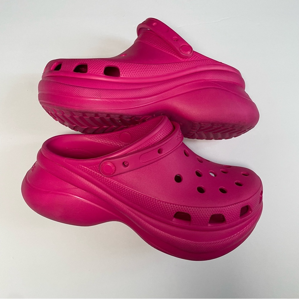 platform pink crocs size 11 in women
